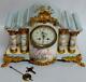 Antique C. 1880 Hand Painted Porcelain French Mantle Clock Signed By The Artist