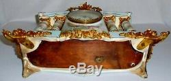 Antique c. 1880 Hand Painted Porcelain French Mantle Clock Signed by the Artist