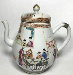 Antique c18th Century Chinese Famille Rose Teapot Finley Hand Painted