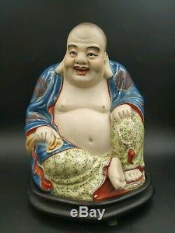 Antique chinese porcelain laughing buddha figurine