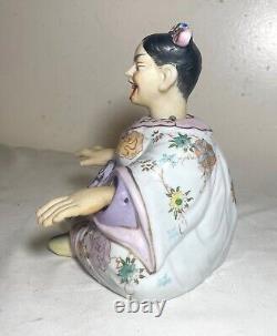 Antique hand painted porcelain bisque Japanese earthquake nodder figurine statue