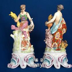 Antique pair of Samson of Paris figurines modelled as Autumn and Winter c. 1880