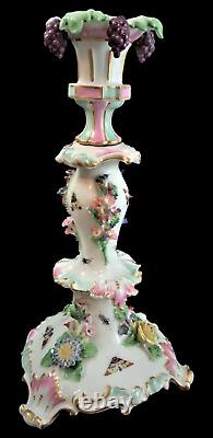 Antique porcelain candlestick hallmarked to Meissen