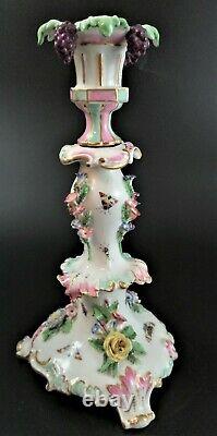 Antique porcelain candlestick hallmarked to Meissen