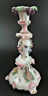 Antique porcelain candlestick hallmarked to Meissen