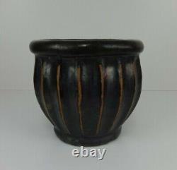 Antiques Song Dynasty Chinese, Black Glazed Ribbed Planter Pot, Ancient Design