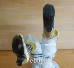 Art Deco Rudolstadt-volkstedt Hand Stand Painted Pierrot Signed Porcelain Figure