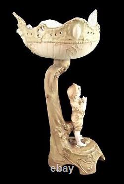 Art Nouveau Austrian Ernst Wahliss porcelain amphora compote centrepiece lamp