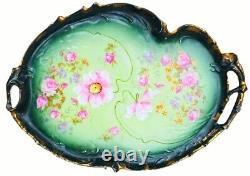 Art Nouveau French porcelain hand painted tray, 1900