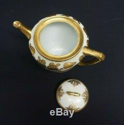 Art Nouveau Hand Painted Porcelain Chocolate Coffee Tea Pot White's Art Co