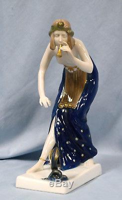 Art Nouveau Rosenthal Hand Painted Porcelain Figure of Snake Charmer