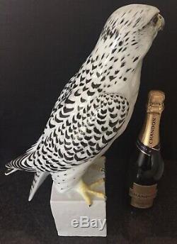 Augarten Wien Hand Painted Art Deco Porcelain Falcon Hawk Bird Aigner Gyrfalcon