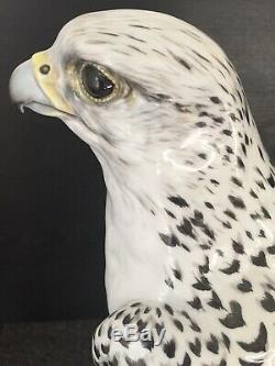 Augarten Wien Hand Painted Art Deco Porcelain Falcon Hawk Bird Aigner Gyrfalcon