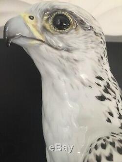 Augarten Wien Hand Painted Art Deco Porcelain Falcon Hawk Bird Aigner Gyrfalcon