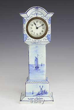 Austrian Hand painted Porcelain Miniature Tall Case Clock New Haven Clock, c1900