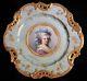 Austrian Marie Maria Antoinette Hand Painted Porcelain Portrait Plate Gold Roses
