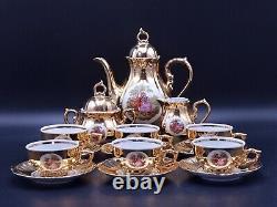 Bavaria Gold Gilded Hand Painted Coffee Set