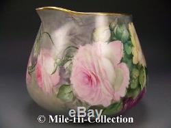 Bavaria Hand Painted Roses Porcelain Cider Pitcher