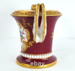 Bc Antique Royal Worcester Porcelain Hand Painted Vase E Phillips Wing Handles