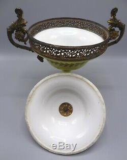 Beautiful 25 cm Sevres Ormolu Hand Painted Porcelain Lidded Pot