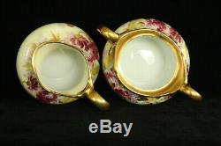 Beautiful Antique 100% Hand Painted Floral Pickard 5 Piece Porcelain Tea Set