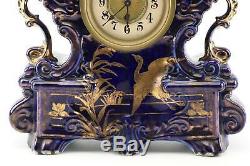 Beautiful Antique English Hand-Painted Porcelain Mantel Clock