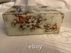 Beautiful Antique Porcelain Chinese Pillowith Joss Stick Holder Old Hand painted