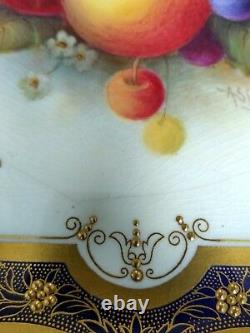 Beautiful Antique Royal Worcester Cabinet Bowl. A Shuck. Hand Painted