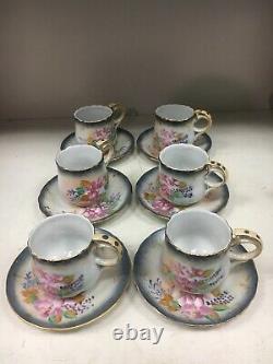 Beautiful China 15 Piece Tea Set Pink Flower Coffee Chocolate Limoges Porcelain