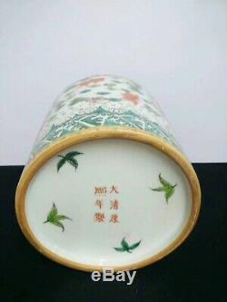Beautiful Chinese Porcelain Vivid Fish Brush Pot Marks KangXi Qing Dynasty