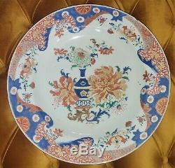 Beautiful Large Kangxi Period Imari Porcelain Charger Circa 1700+