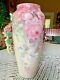 Beautiful Pl Limoges Large Hand Painted Roses Vase 13.5 Inches Signed H Lukes