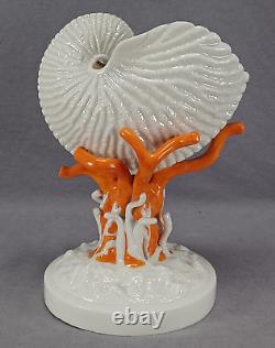 Belleek Ireland Hand Painted Glazed Porcelain Nautilus Shell Vase C. 1863-1891