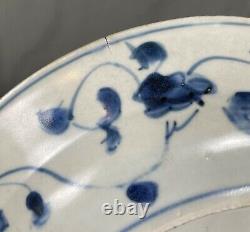 Blue Chrysanthemum Chinese Shipwreck Porcelain Kraak Blossom Dish Kangxi c1660