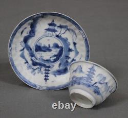 Blue Chrysanthemum Shipwreck Chinese Porcelain Kangxi Bowl and Saucer c1660