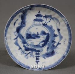 Blue Chrysanthemum Shipwreck Chinese Porcelain Kangxi Bowl and Saucer c1660