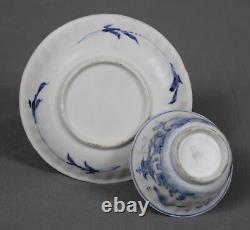 Blue Chrysanthemum Shipwreck Chinese Porcelain Kangxi Bowl and Saucer c1660