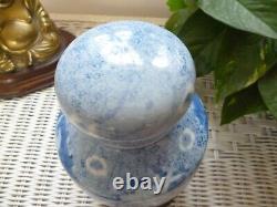 Blue & White Japanese Beautiful Lidded Pot / Vase Hand Painted Antique Original