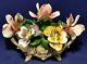 Capodimonte Porcelain Flower Centerpiece Hand Painted Italy N Crown Mark