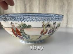 CHINESE ANTIQUE FAMILLE ROSR PORCELAIN EGGSHELL BOWL 18.5CM WIDE 132g WEIGHT