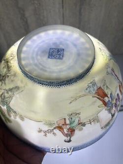 CHINESE ANTIQUE FAMILLE ROSR PORCELAIN EGGSHELL BOWL 18.5CM WIDE 132g WEIGHT