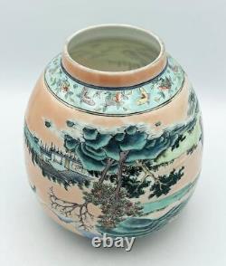 CHINESE REPUBLIC PORCELAIN LANTERN c1920 CORAL EGG SHELL GLAZE