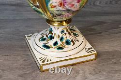 Capodimonte Decorative Porcelain Relief Vase Plate Hand Painted Mid Century 60