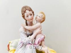 Capodimonte Italian Porcelain Hand Painted Mother And Baby Figure