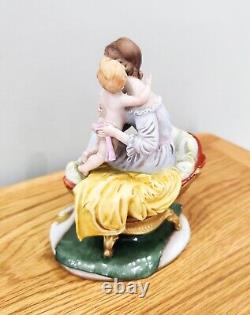 Capodimonte Italian Porcelain Hand Painted Mother And Baby Figure