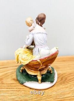 Capodimonte Italian Porcelain Hand Painted Mother And Baby Figure