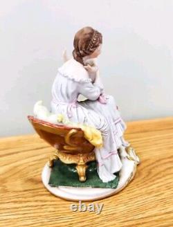 Capodimonte Italian Porcelain Hand Painted Mother And Baby Figure