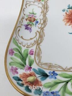 Carl Thieme Dresden Germany Floral Hand Painted Porcelain Tray 10 3/4 X 8