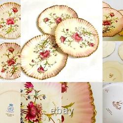 Carltonware Pink Hand Painted Antique Dessert Plates