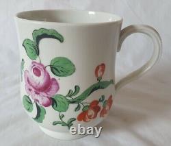 Charming Antique Continental Porcelain Tankard, Hand Painted Floral Design